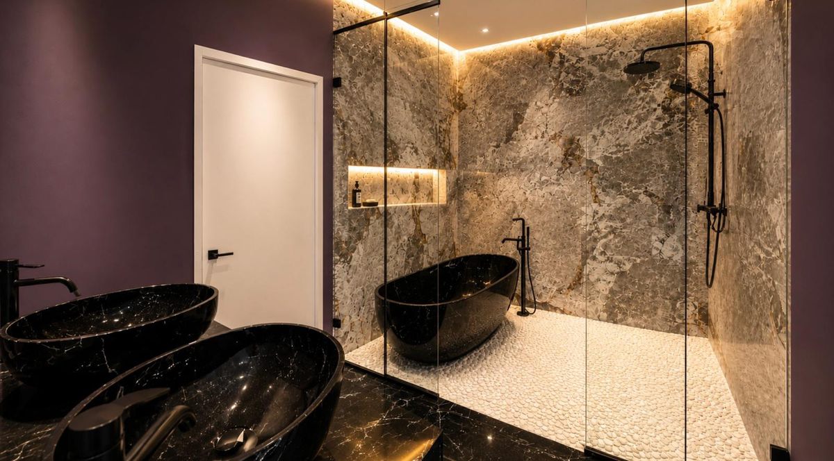 Gaudí Villas Sculptural Master Bath Rendering